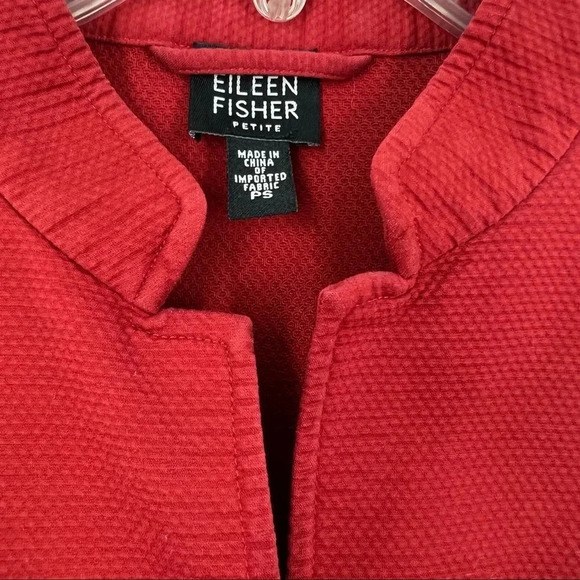 Eileen Fisher Notch Collar Waffle Textured Blazer Jacket Button Up Front Sz PS - Picture 7 of 10